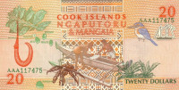 20 долларов 1992 года. Островов Кука. р9