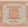 10 крон 1951 года. Норвегия. р26L
