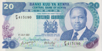 20 шиллингов 1987 года. Кения. р21f