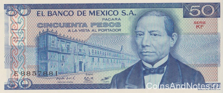 50 песо 27.01.1981 года. Мексика. р73(KF)