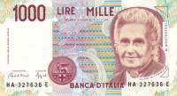 1000 лир 1990 года. Италия. р114a