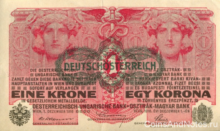 1 крона 1919 года. Австрия. р49