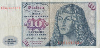 Банкнота 10 марок 1970 года. ФРГ. р31а(2)