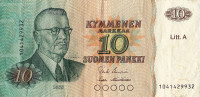 10 марок 1980 года. Финляндия. р112а(5)