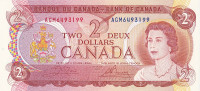 Банкнота 2 доллара 1974 года. Канада. р86b