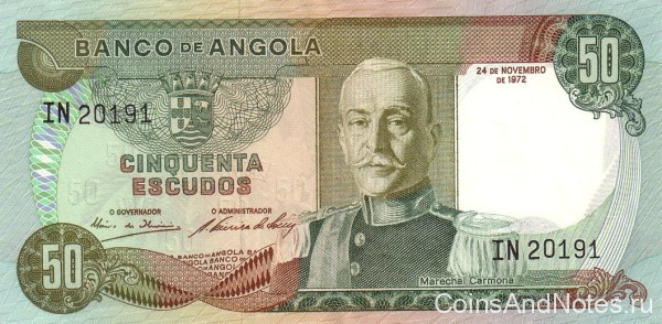 50 эскудо 1972 года. Ангола. р100