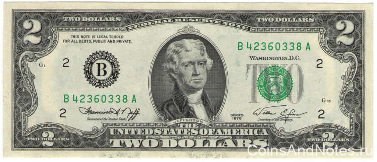 2 доллара 1976 года. США. р461В