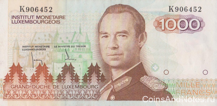 1000 франков 1985 года. Люксембург. р59