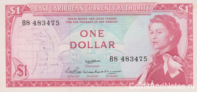 1 доллар 1965 года. Карибские острова. р13а(2)