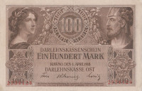 Банкнота 100 марок 1918 года. Ковно (Литва). рR133
