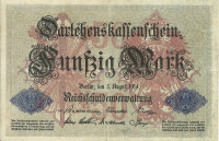 Банкнота 50 марок 05.08.1914 года. Германия. р49b