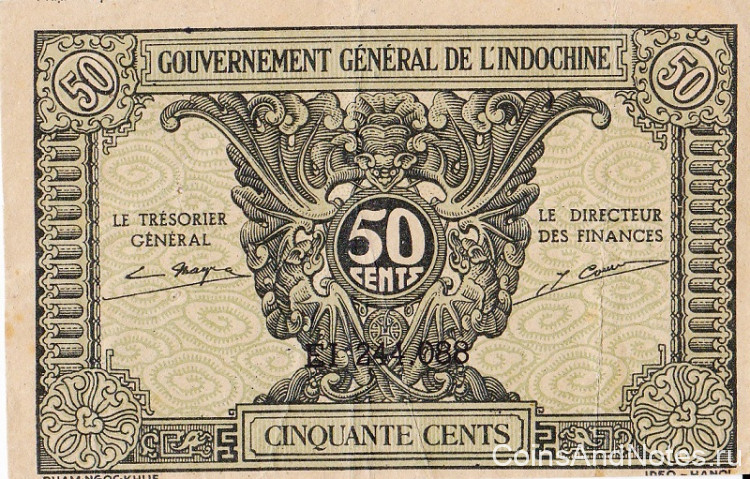 50 центов 1942 года. Французский Индокитай. р91а