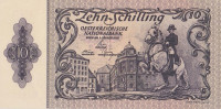Банкнота 10 шиллингов 1950 года. Австрия. р128