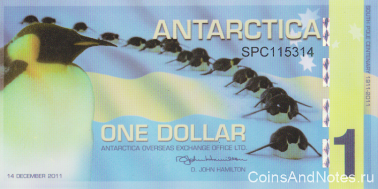 1 доллар 2011 года. Антарктика. 1-2011