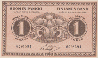 1 марка 1918 года. Финляндия. р35(5)