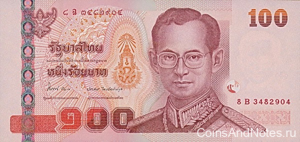 100 бат 2005 года. Тайланд. р114(8)
