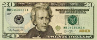 Банкнота 20 долларов 2013 года. США. р541(D)