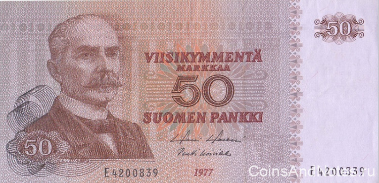 50 марок 1977 года. Финляндия. р108а(64)