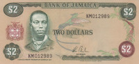 Банкнота 2 доллара 1982-1986 годов. Ямайка. р65b