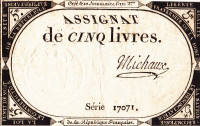 5 ливров 31.10.1793 года. Франция. рА76(10)