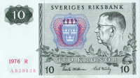 10 крон 1976 года. Швеция. р52d