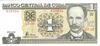 Банкнота 1 песо 2008 года. Куба. р121h