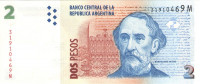 2 песо 2002 года. Аргентина. р352(7)