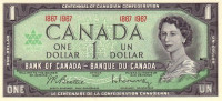 Банкнота 1 доллар 1967 года. Канада. р84а