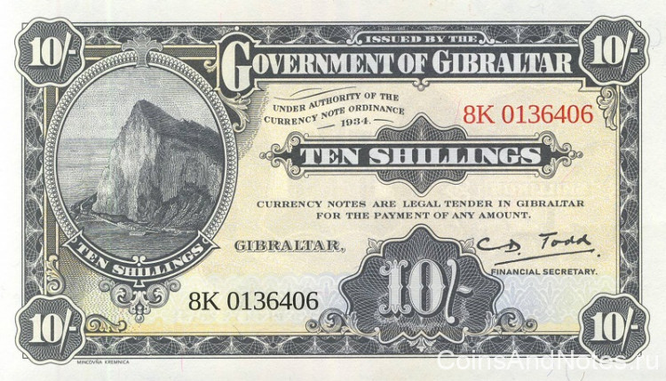 10 шиллингов (50 пенсов) 2018 года. Гибралтар. рW41