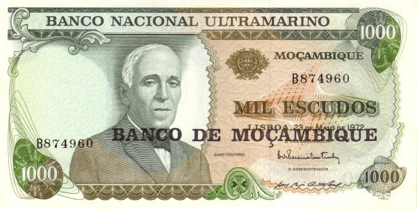 1000 эскудо 23.05.1972(1976) года. Мозамбика. р119