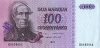 100 марок 1976 года. Финляндия. р109а(57)