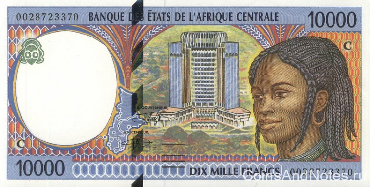 10000 франков 2000 года. Конго. р105Сf
