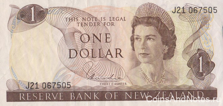 1 доллар 1967-1981 годов выпуска. Новая Зеландия. р163d