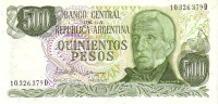 Банкнота 500 песо 1972-1982 годов. Аргентина. р303с