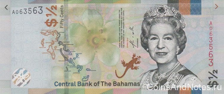 50 центов 2019 года. Багамские острова. р new