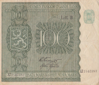 100 марок 1945 года. Финляндия. р88(34)