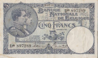 Банкнота 5 франков 1923 года. Бельгия. р93