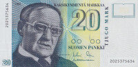 Банкнота 20 марок 1993 года. Финляндия. р122(6)