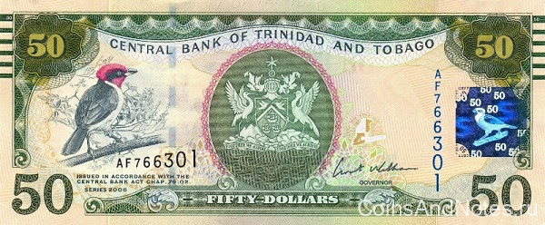 50 долларов 2006 года. Тринидад и Тобаго. р50