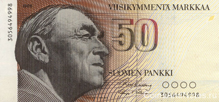 50 марок 1986 года. Финляндия. р114а(10)