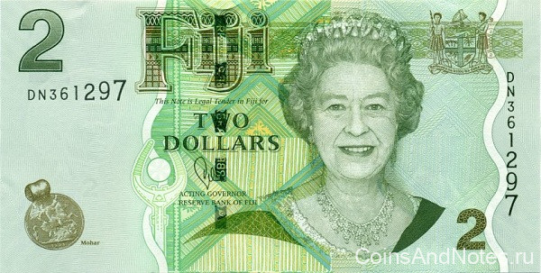 2 доллара 2011 года. Фиджи. р109b
