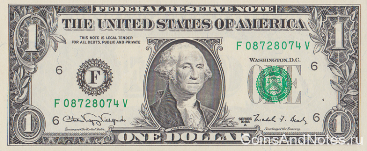 1 доллар 1988 года. США. р480b(F)