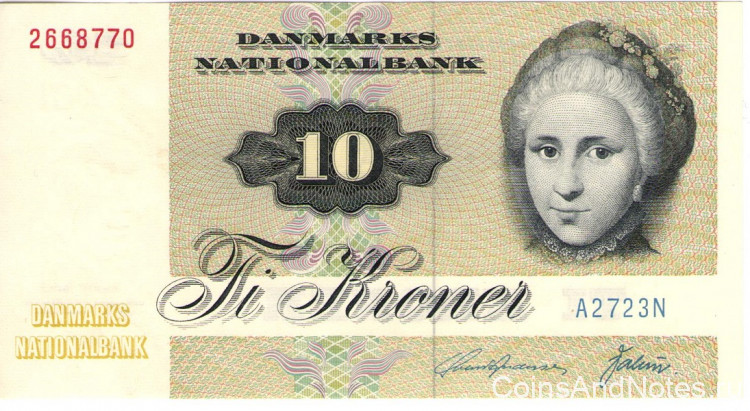 10 крон 1972 года. Дания. р48
