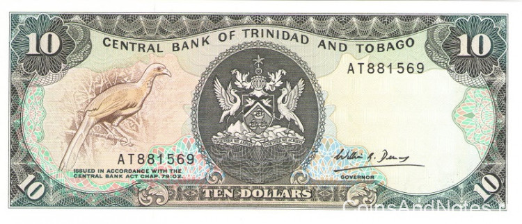 10 долларов1985 года. Тринидад и Тобаго. р38b