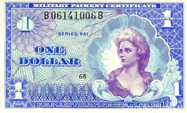 1 доллар 1968 года. США. рМ68