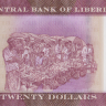 20 долларов 2022 года. Либерия. рW39