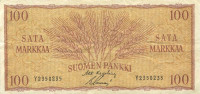100 марок 1957 года. Финляндия. р97а(18)