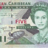 5 долларов 2000 года. Карибские острова. р37м