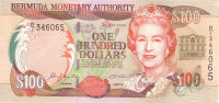 Банкнота 100 долларов 2000 года. Бермудские острова. р55