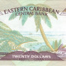 20 долларов Карибских островов 1988-1993 годов р24g(2)